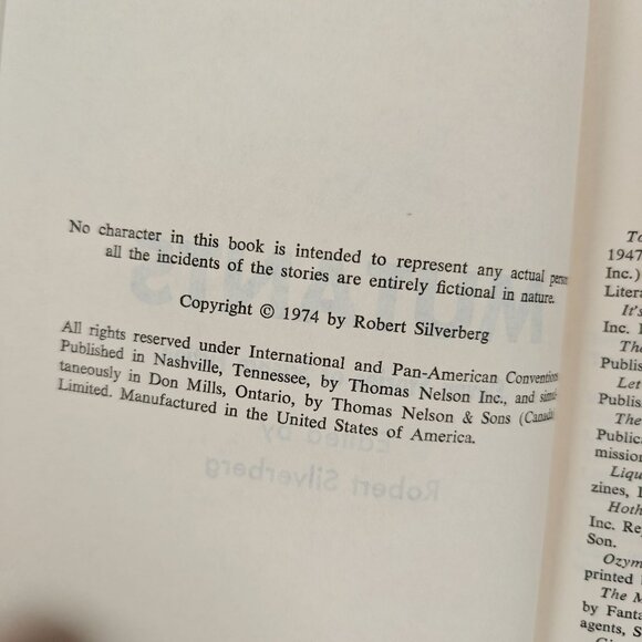 Mutants Edited By Robert Silverberg 1974 Hardcover - Picture 4 of 7